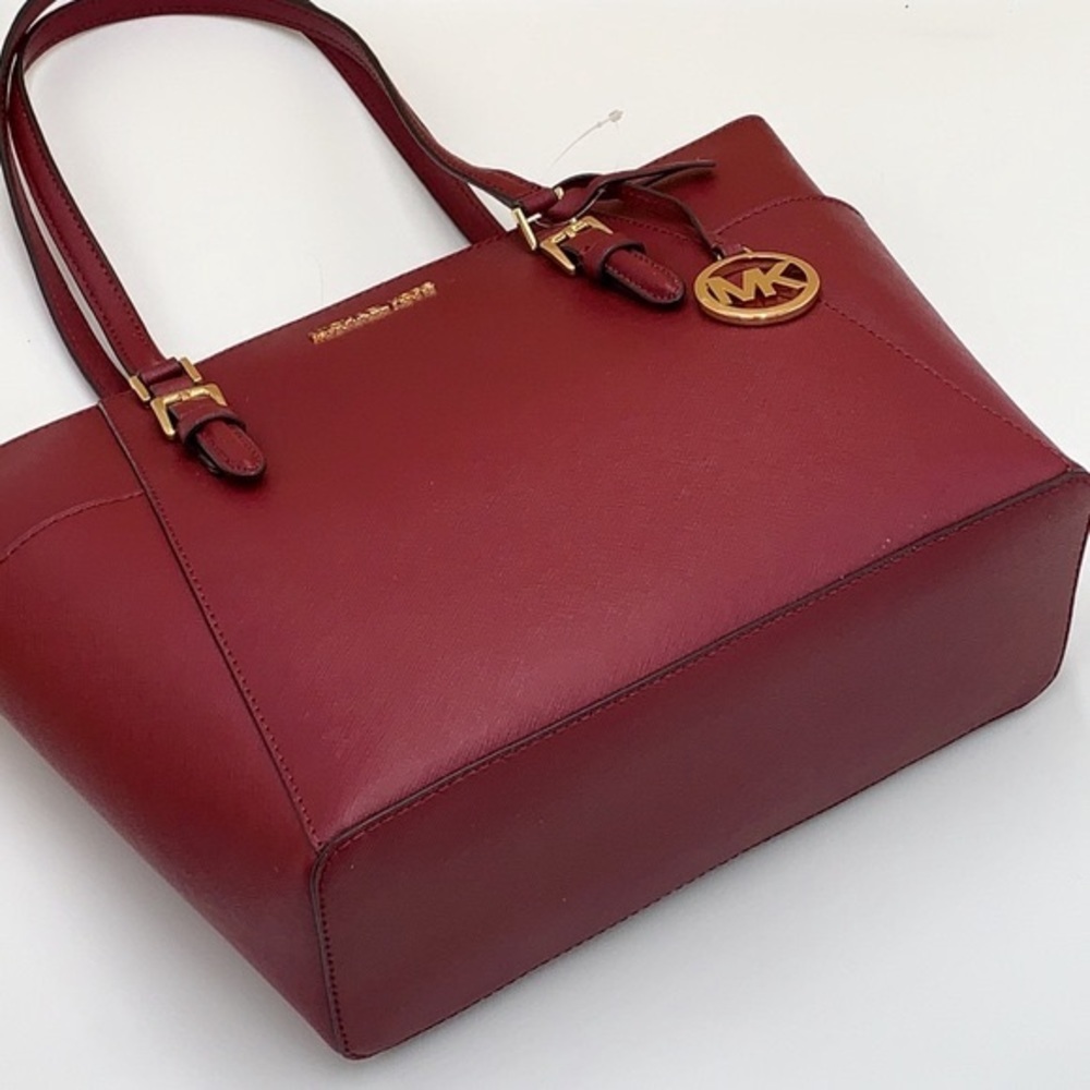 NWT MICHAEL KORS CHARLOTTE LARGE TOP ZIP TOTE BAG Dark Cherry COLOR NWT - Picture 4 of 16